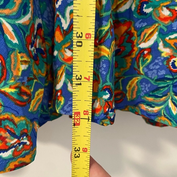 City Studio LIKE NEW tropical blue print floral tiered ruffle skirt mini dress - Picture 8 of 10